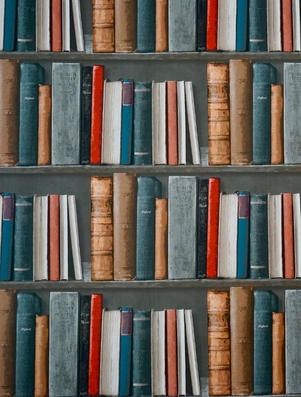 Books arranged neatly on a shelf representing simple and trusted educational resources