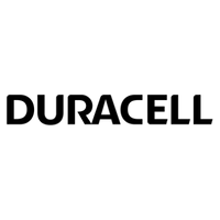 Duracell logo in bold black uppercase letters, representing power, endurance, and reliability.
