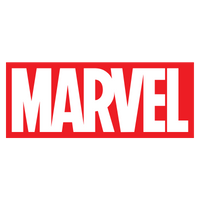 Marvel logo in bold white uppercase letters on a striking red rectangular background.