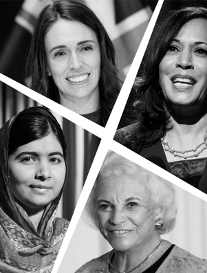 Portrait collage of women leaders representing the Lover archetype of connection and passion