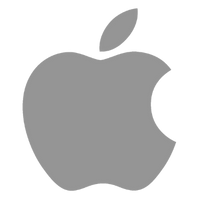 Iconic Apple logo in grey, symbolising innovation, creativity, and transformative design.