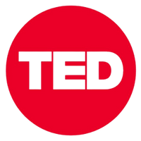 TED logo in bold white letters inside a bright red circle, symbolising ideas, inspiration, and transformation.